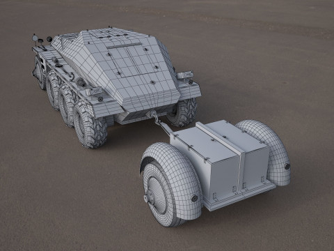 Replica SDKFZ 250 military vehicle 3d tire Model 3D