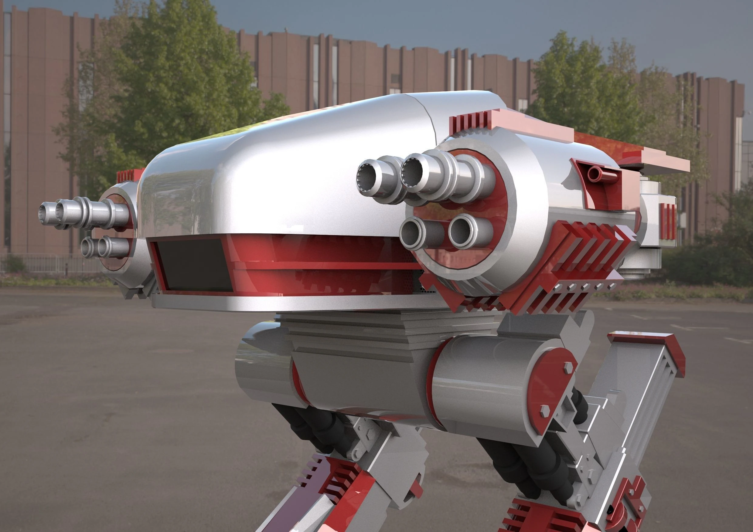 ROBOCOP- ED-209 robot 3D Model .c4d .max .obj .3ds .fbx .stl .blend 