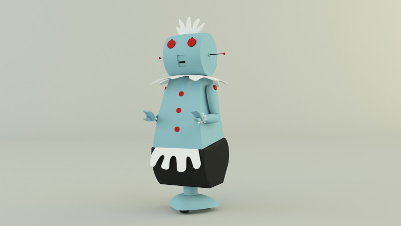 Maid robot rose 3D Модель .c4d .max .obj .3ds .fbx .stl .blend 