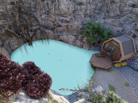 Rock lake scenery lumion 10 Low-poly 3D मॉडल