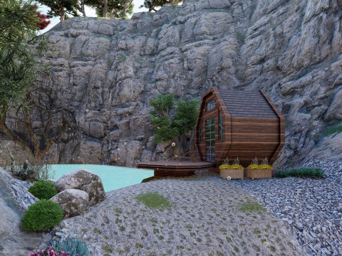 Rock lake scenery lumion 10 Low-poly 3D मॉडल