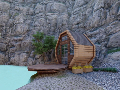 Rock lake scenery lumion 10 Low-poly 3D Model