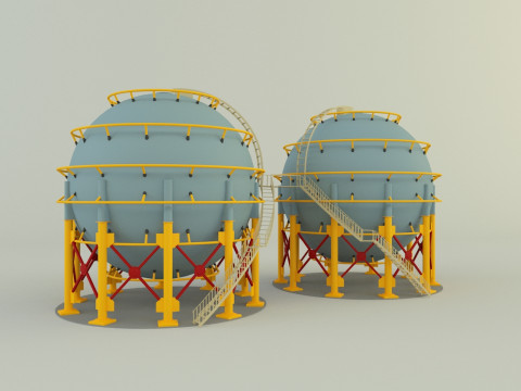 Round gas tank 3D मॉडल