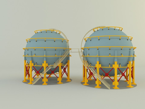 Round gas tank 3D-Modell