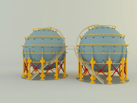 Round gas tank 3D Model