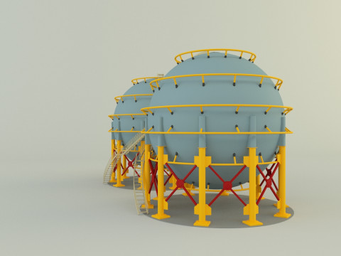 Round gas tank 3D-Modell