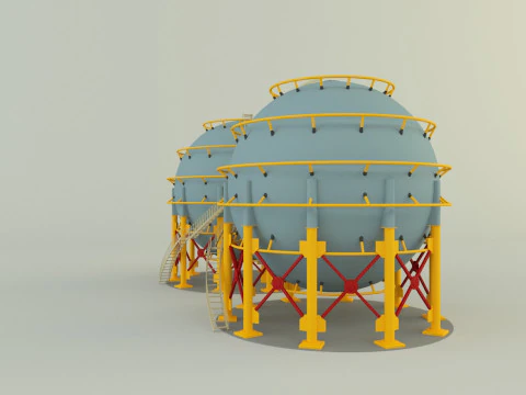 Round gas tank 3D Model