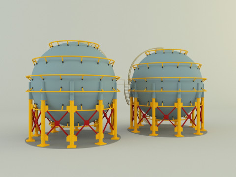 Round gas tank 3D-Modell