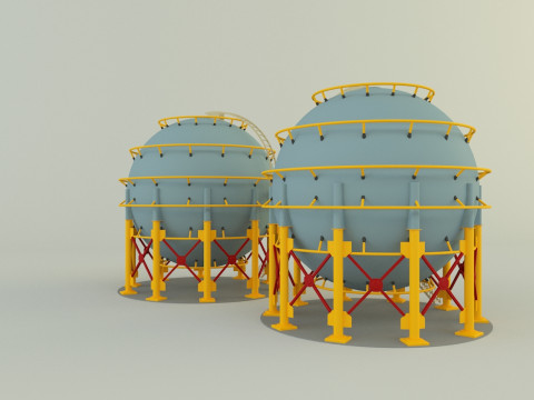Round gas tank 3D-Modell
