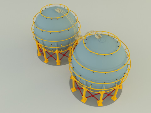 Round gas tank 3D-Modell