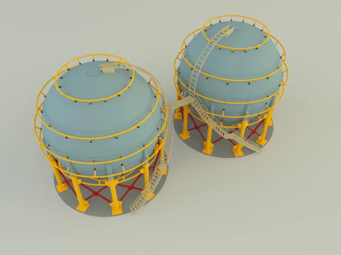 Round gas tank 3D Model