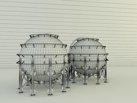 Round gas tank 3D-Modell