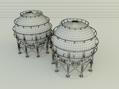 Round gas tank 3D-Modell