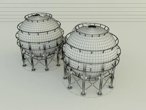 Round gas tank 3D Model