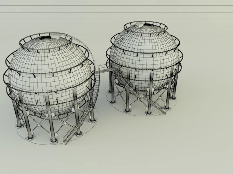 Round gas tank 3D Model