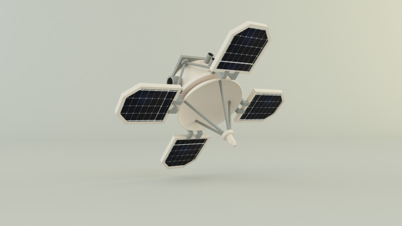 Small communications satellite 3D Model .c4d .max .obj .3ds .fbx .stl .blend 