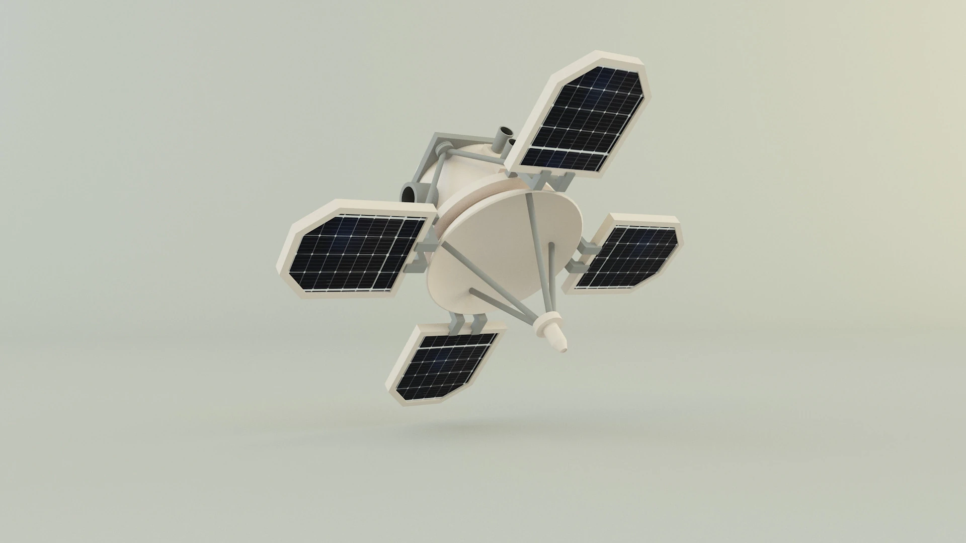 Small communications satellite 3D Model .c4d .max .obj .3ds .fbx .stl .blend
