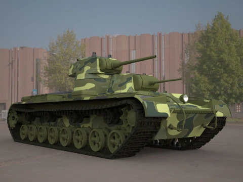 Czołg wojskowy SMK Model 3D