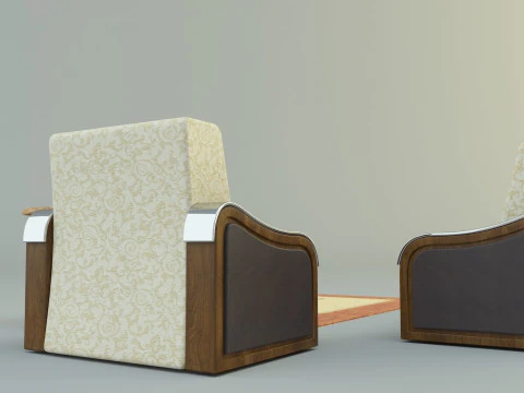 सोफ़ा कॉफ़ी टेबल 3D मॉडल