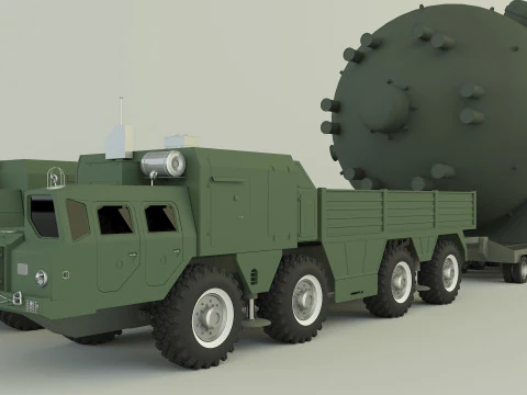 Soviet MAZ-7910 cargo 3D Model