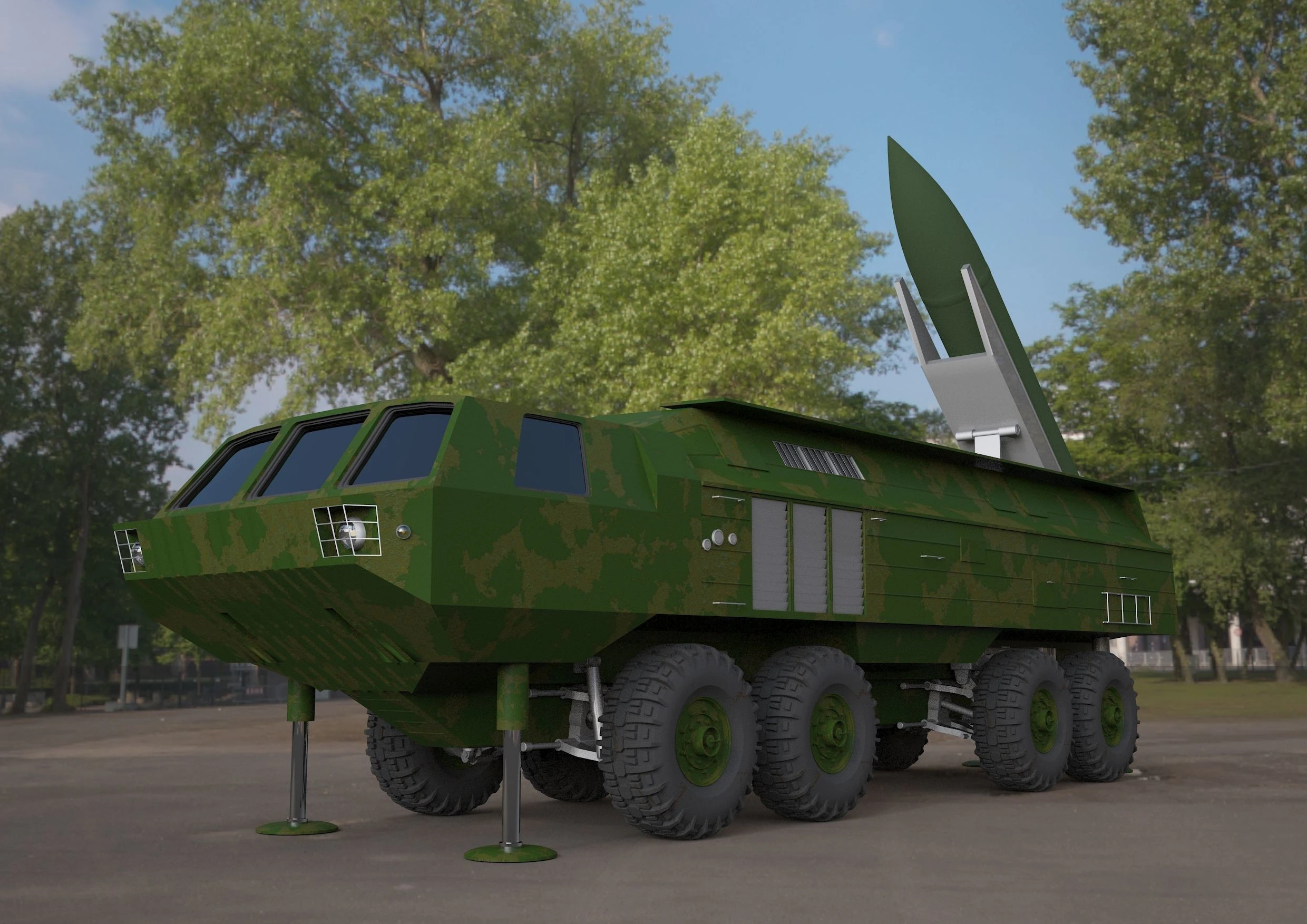 SOVIET OKA SS 23 SPIDER 3D Model .c4d .max .obj .3ds .fbx .stl .blend