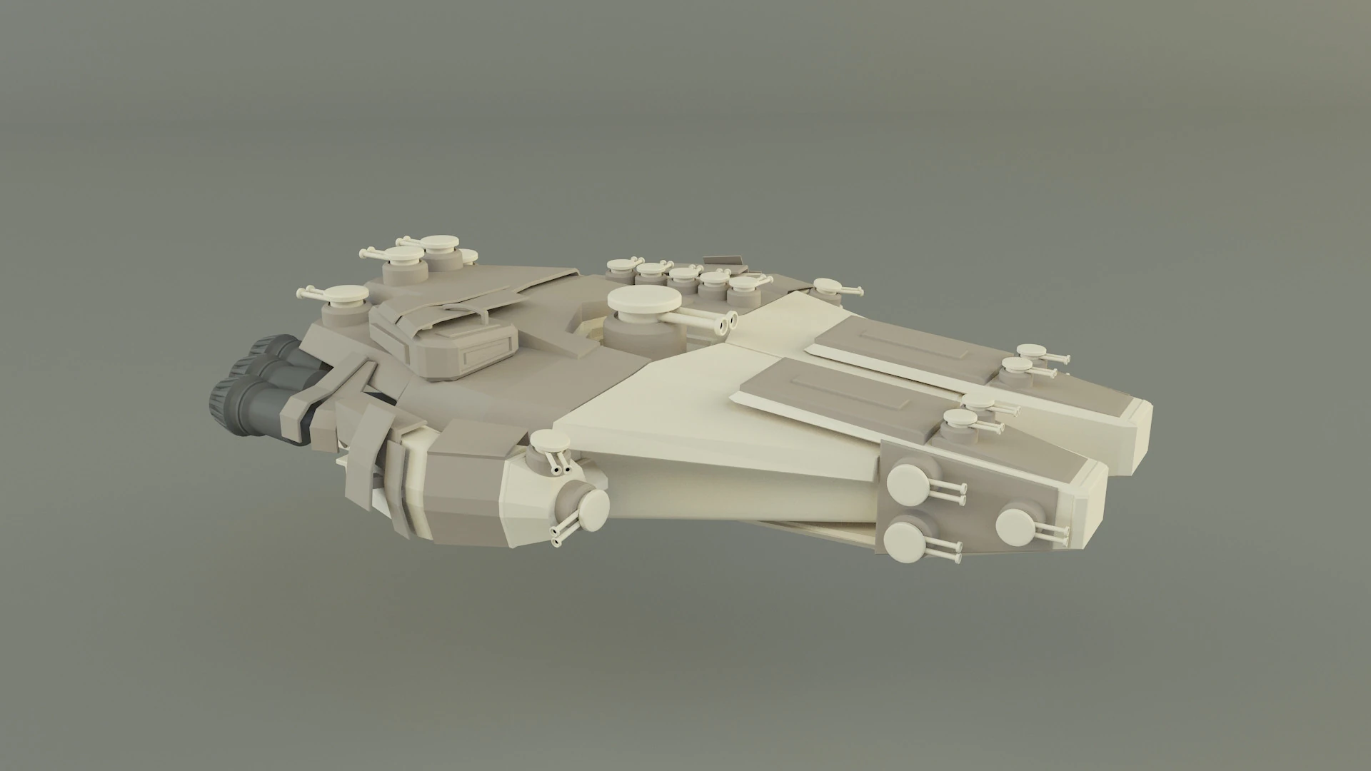Fantastic spacecraft 3D Model .c4d .max .obj .3ds .fbx .stl .blend 