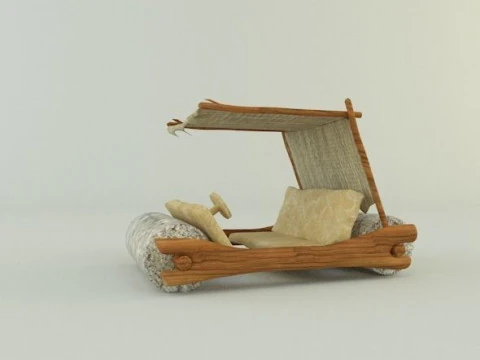 Stone age car 3D 3D Model
