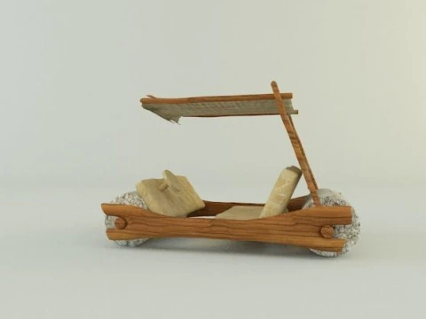 Stone age car 3D 3D Model