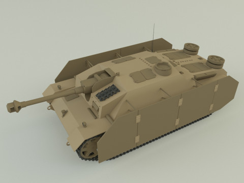 Stug III G tank military vehicle 3D Model