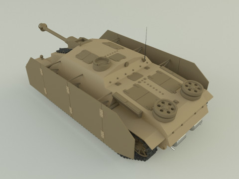 Stug III G tank military vehicle 3D Model