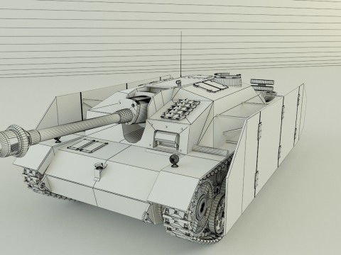 Stug III G tank military vehicle 3D Model