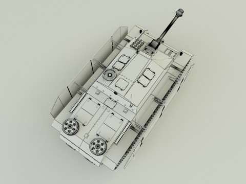 Stug III G tank military vehicle 3D Model