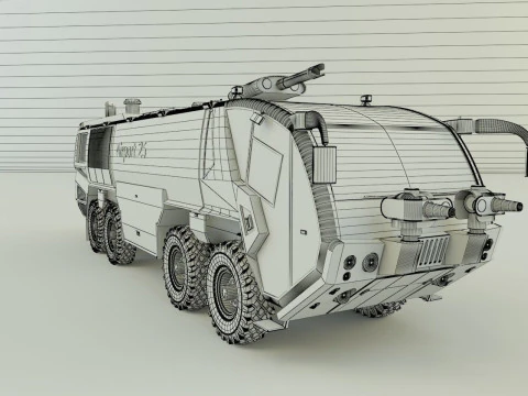 Airport fire truck 3D Model