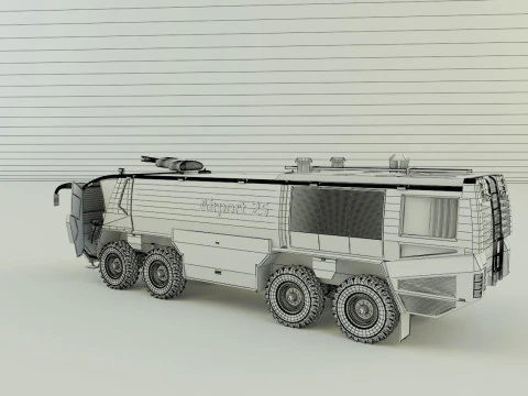 Airport fire truck 3D Model