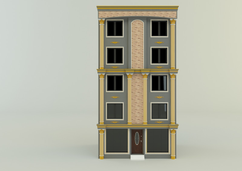 Building 582 classic 3D 모델 .c4d .max .obj .3ds .fbx .stl .blend 