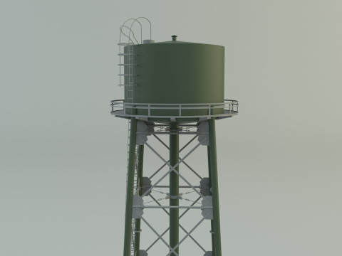 High tower water tank 3D Модель