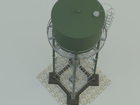 High tower water tank Modelo 3D