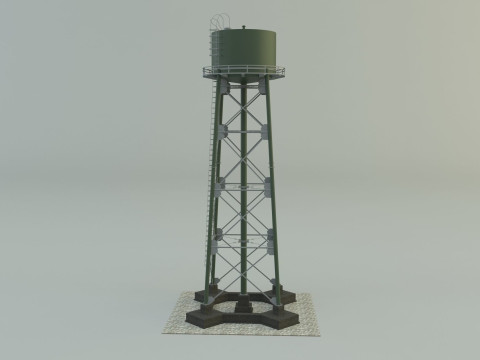 High tower water tank Modelo 3D