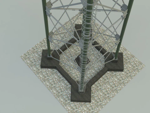 High tower water tank 3D Model