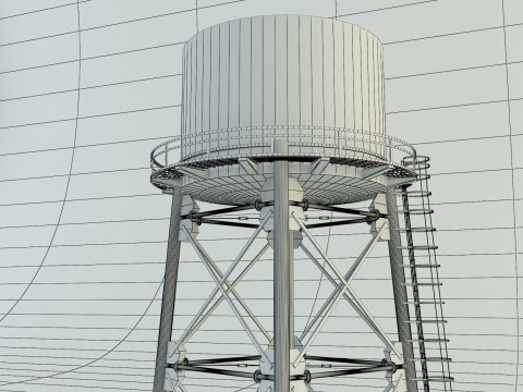 High tower water tank Modelo 3D