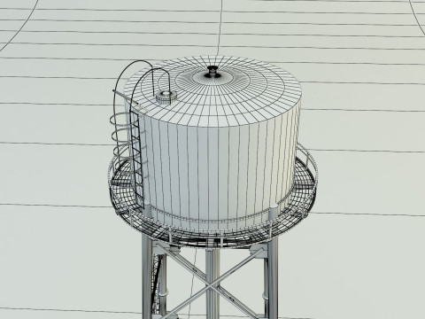 High tower water tank Modelo 3D