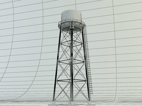 High tower water tank Modelo 3D