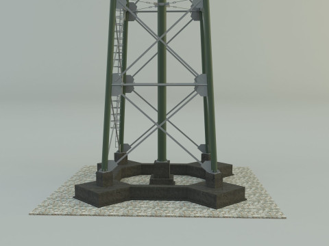 High tower water tank Modelo 3D