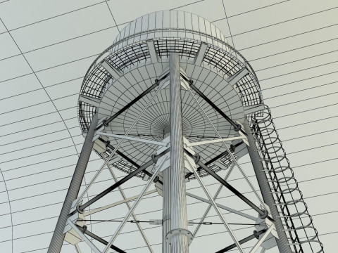High tower water tank Modelo 3D