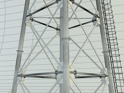 High tower water tank Modelo 3D