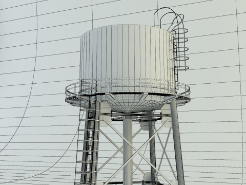 High tower water tank Modelo 3D