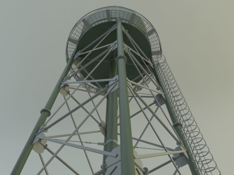 High tower water tank Modelo 3D