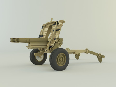 Howitzer 105mm cannon 3Dモデル