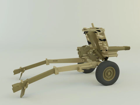 Howitzer 105mm cannon 3D Model