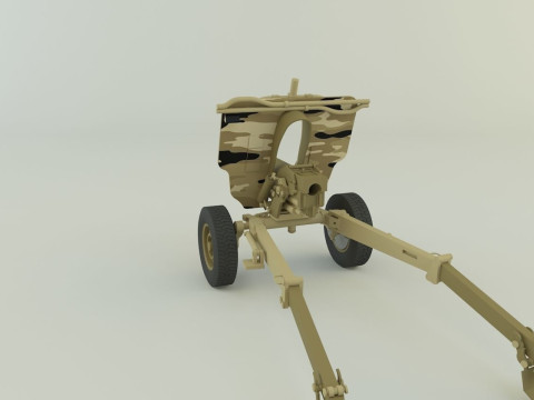 Howitzer 105mm cannon 3D Model
